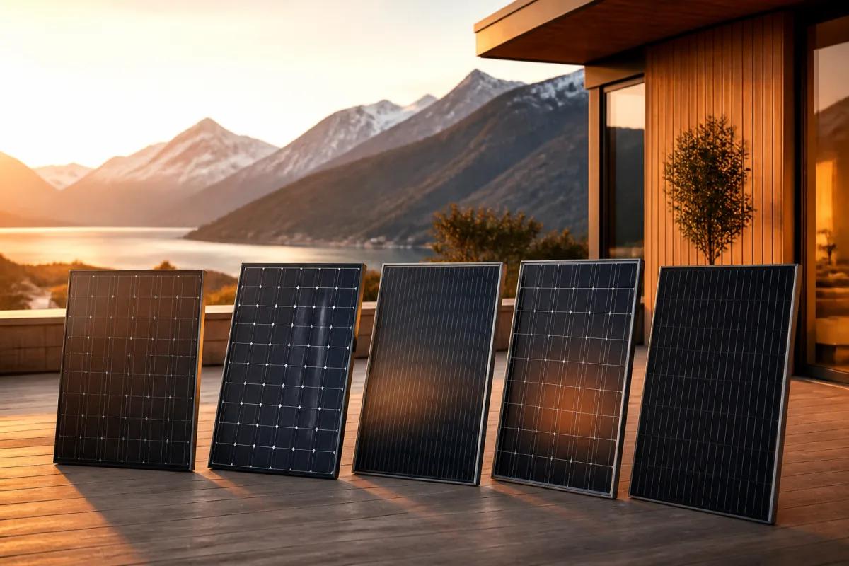 Installateur présentant une fiche technique de module photovoltaïque à un couple