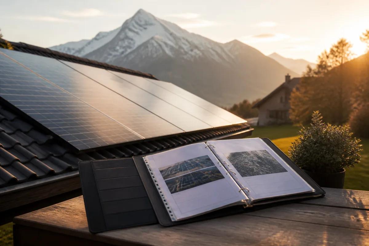 Photovoltaikanlage mit sauber dokumentiertem Wartungs- und Schadenprotokoll