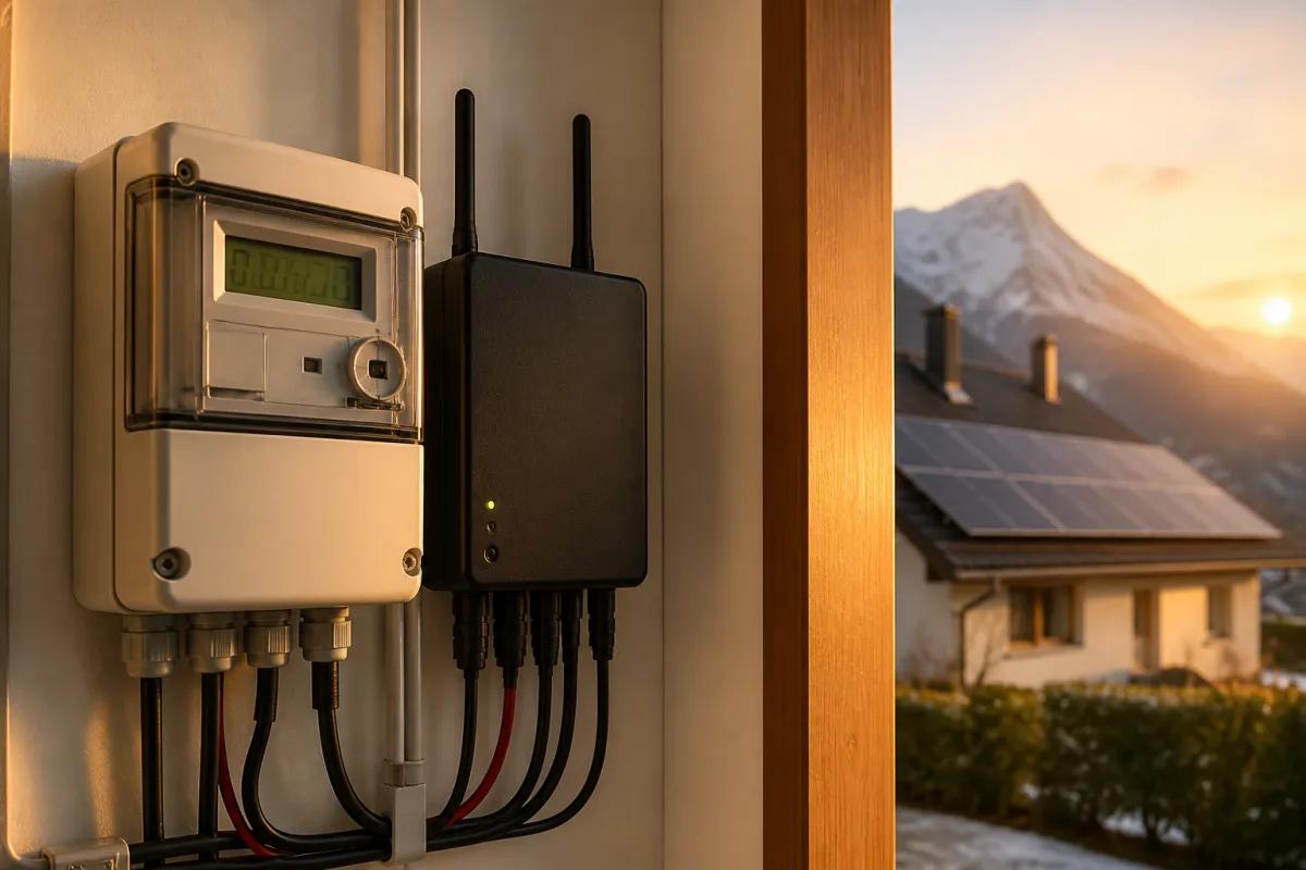 Compteur bidirectionnel et câbles d'une installation photovoltaïque résidentielle