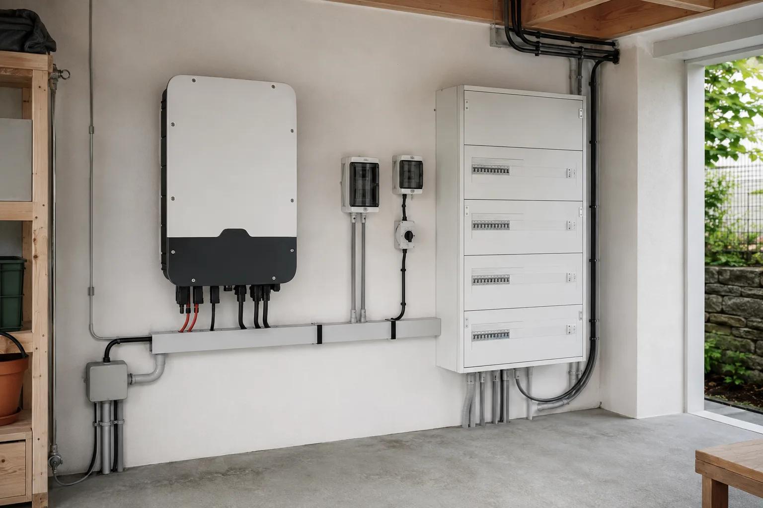 Onduleur et tableau électrique résidentiel avec protections de surtension installées