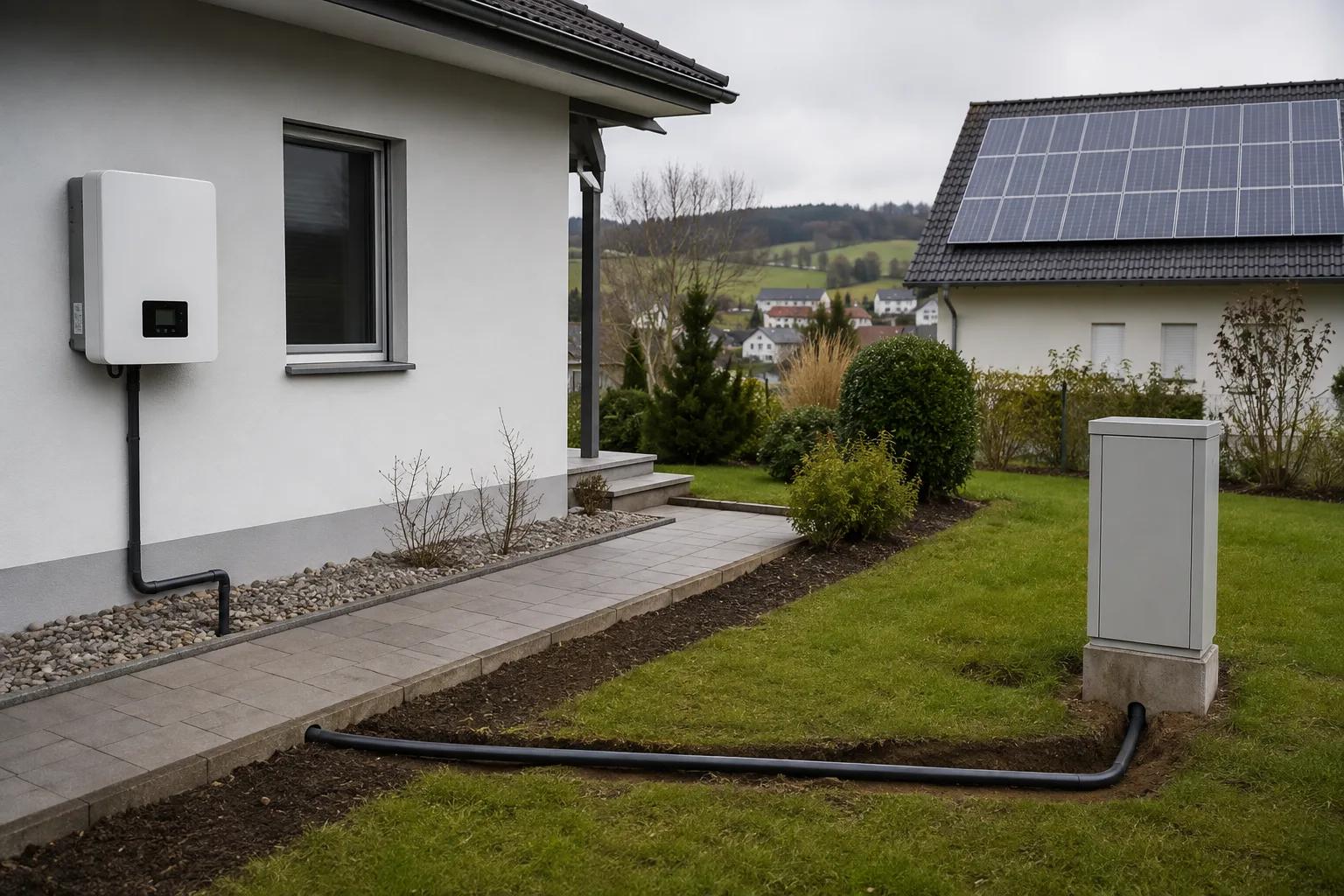 Stromkabel zwischen Schweizer Haus und Solaranschlusspunkt