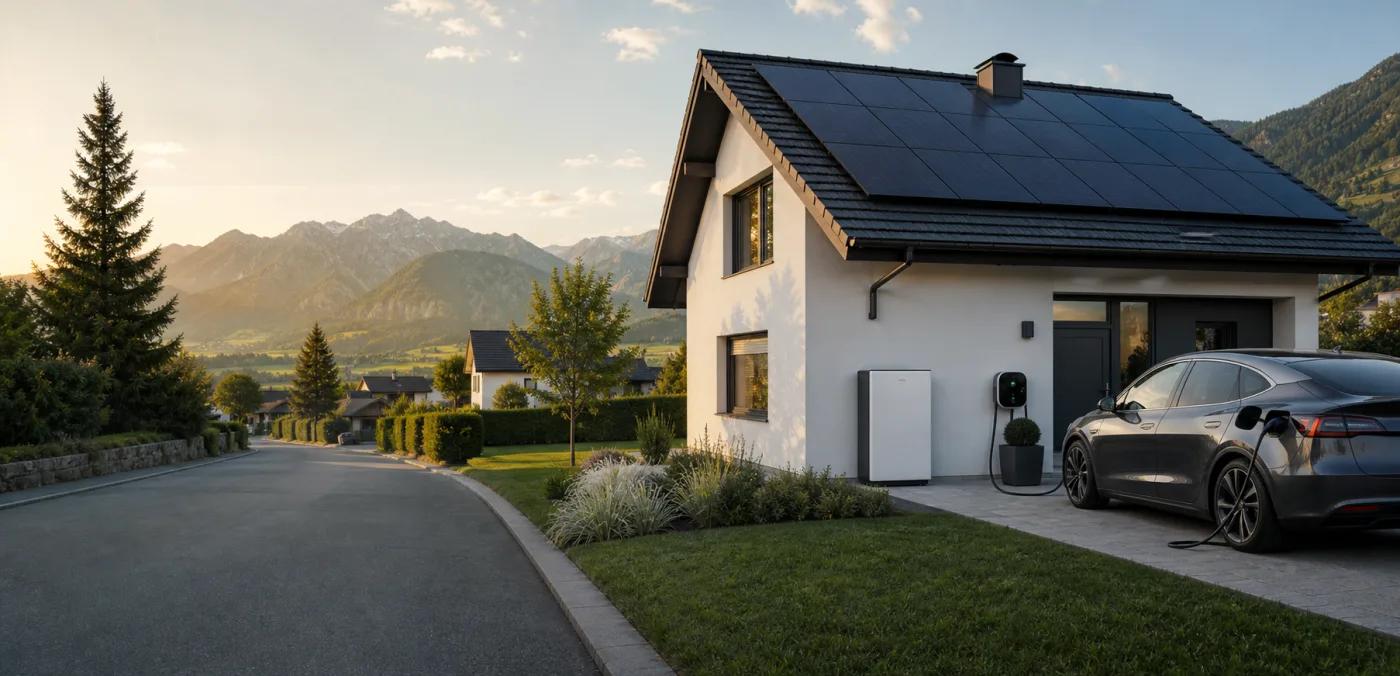Schweizer Haus mit PV-Anlage und lokalem Stromverbrauch