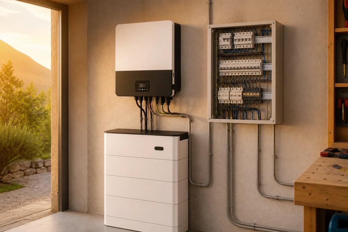 Gestionnaire d'énergie photovoltaïque affichant les flux d'une maison suisse
