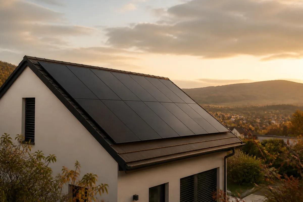 Maison du Plateau suisse avec installation photovoltaïque