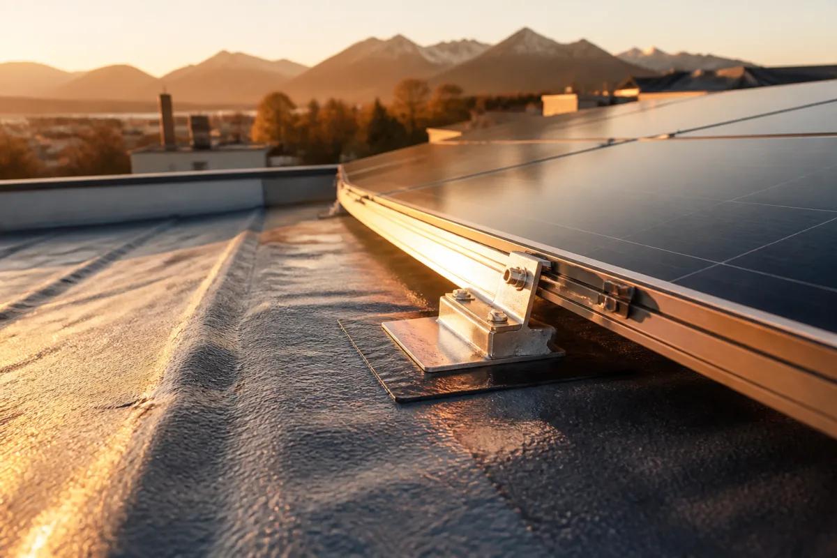 Protection d'étanchéité sous une structure photovoltaïque sur toit plat