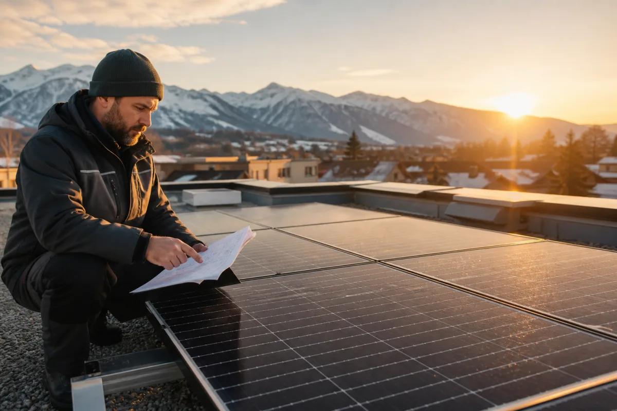 Batterie domestique associée à des panneaux solaires dans une maison du Jura