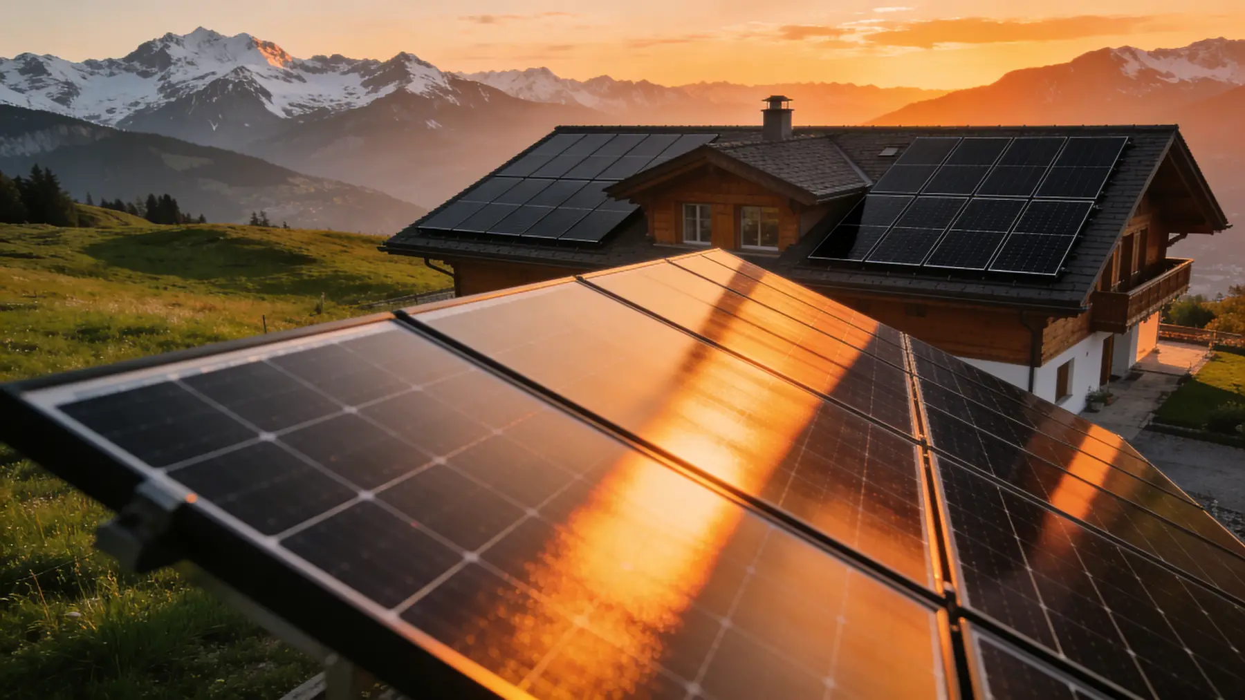 Solaranlage auf einem Schweizer Wohnhaus